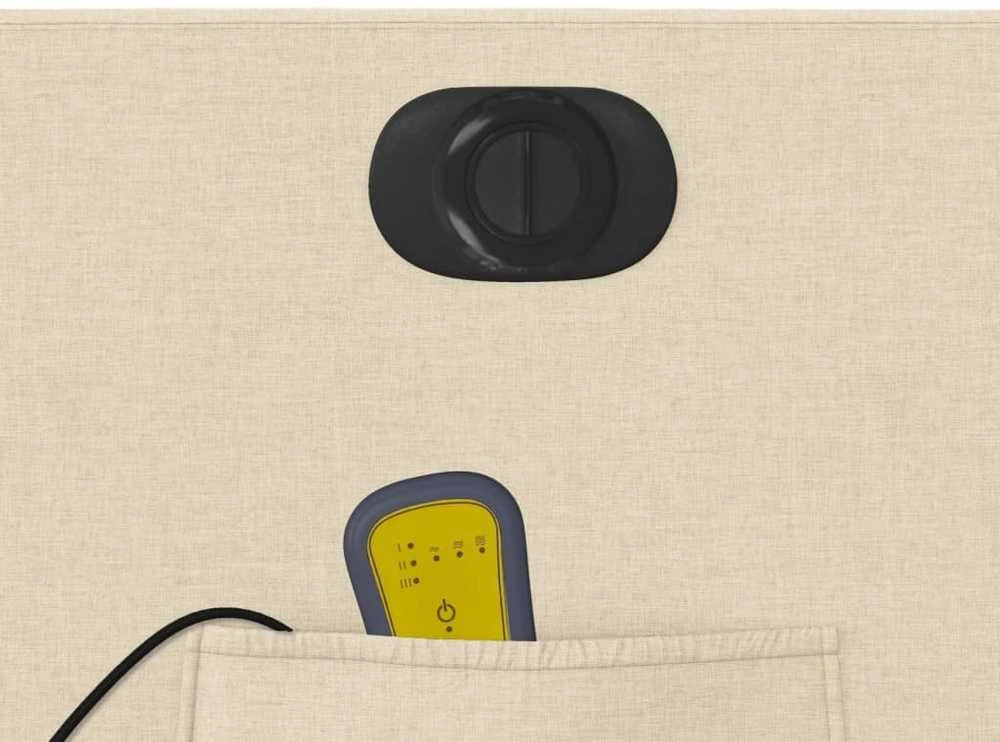 Fotelis Atsistojantis elektrinis masažinis krėslas, kreminis, audinys