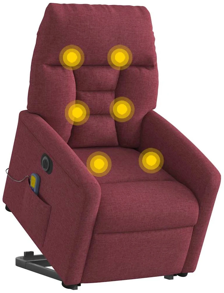 Fotelis Atsistojantis elektrinis masažinis krėslas, vyno, audinys