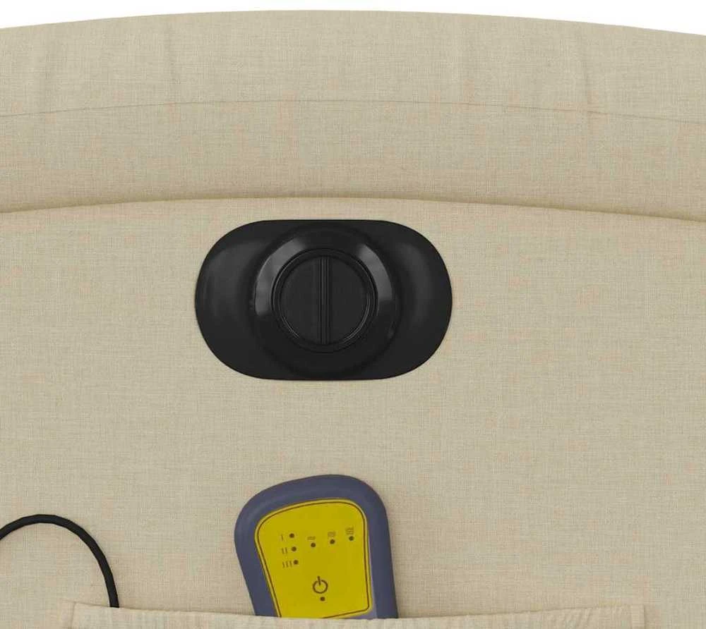 Fotelis Atsistojantis elektrinis masažinis krėslas, kreminis, audinys