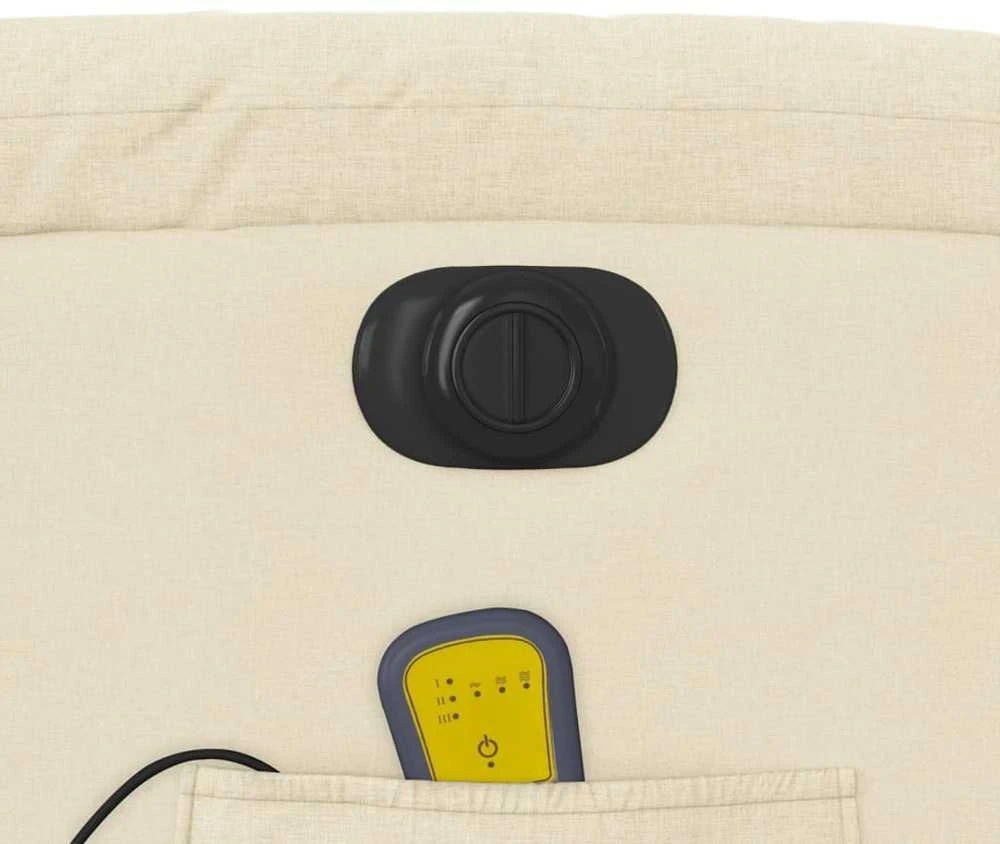 Fotelis Atsistojantis elektrinis masažinis krėslas, kreminis, audinys