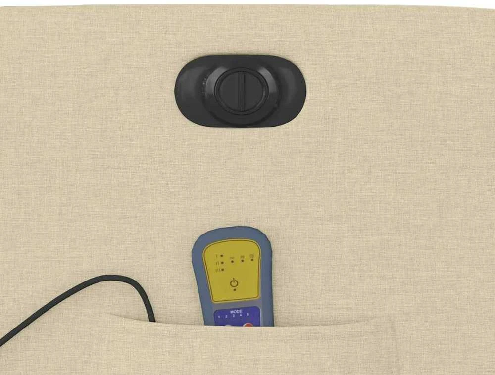 Fotelis Atsistojantis elektrinis masažinis krėslas, kreminis, audinys