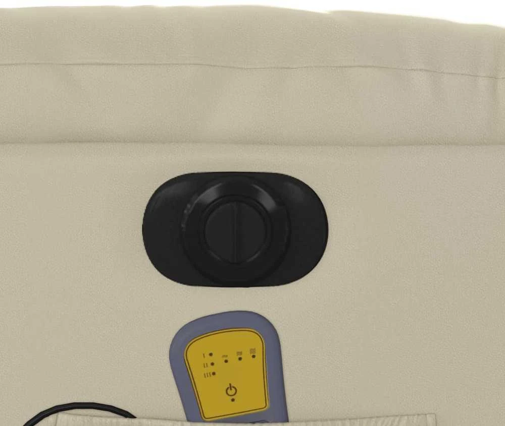 Fotelis Atsistojantis masažinis krėslas, kreminis, dirbtinė oda