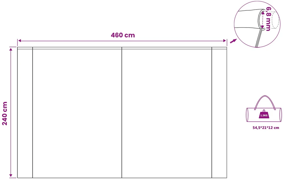 Atsparus Vandeniui Tentas asmeniui 240 x 460 cm Mėlyna