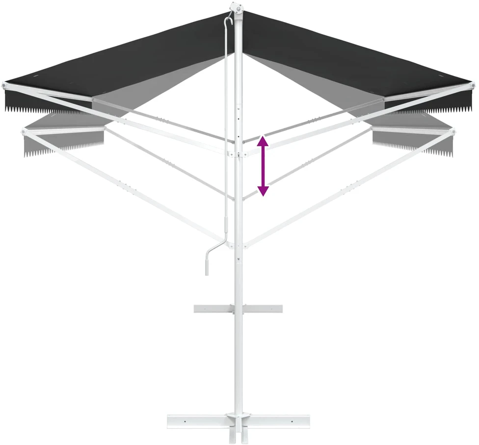 Atvira markizė 5 x 3 m Poliesteris Antracito