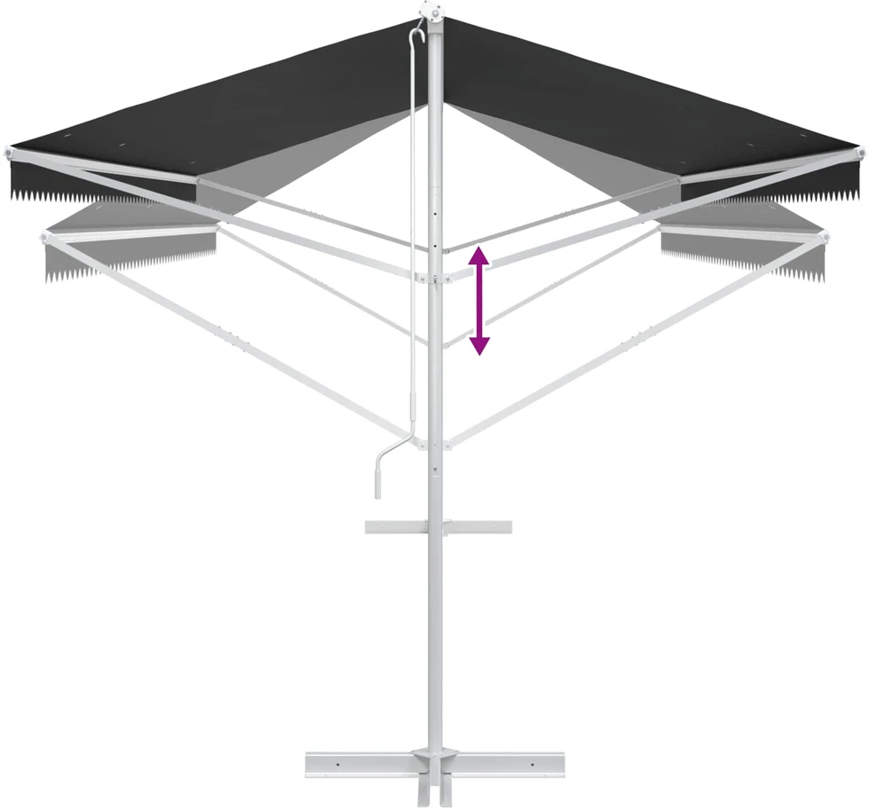 Atvira markizė 6 x 3 m Poliesteris Antracito