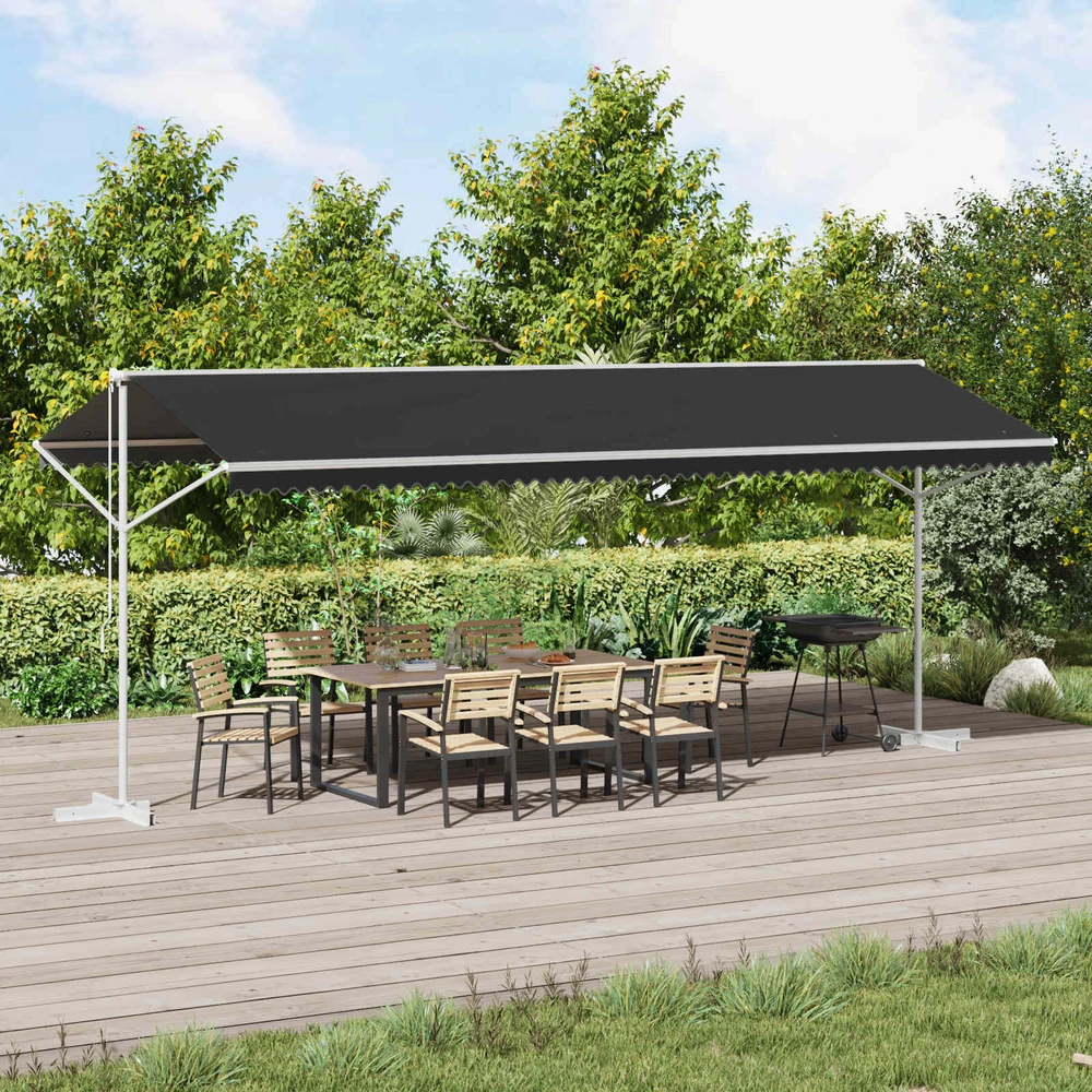 Atvira markizė 6 x 3 m Poliesteris Antracito