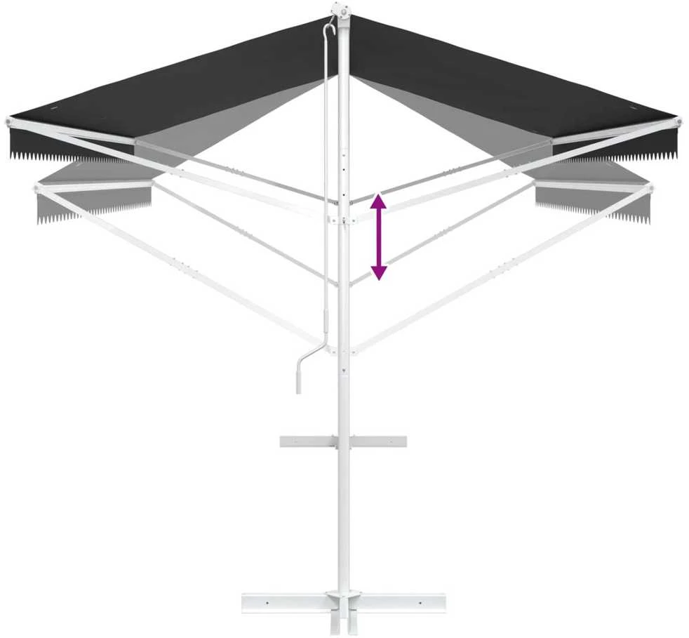 Atvira markizė 5 x 3 m Poliesteris Antracito