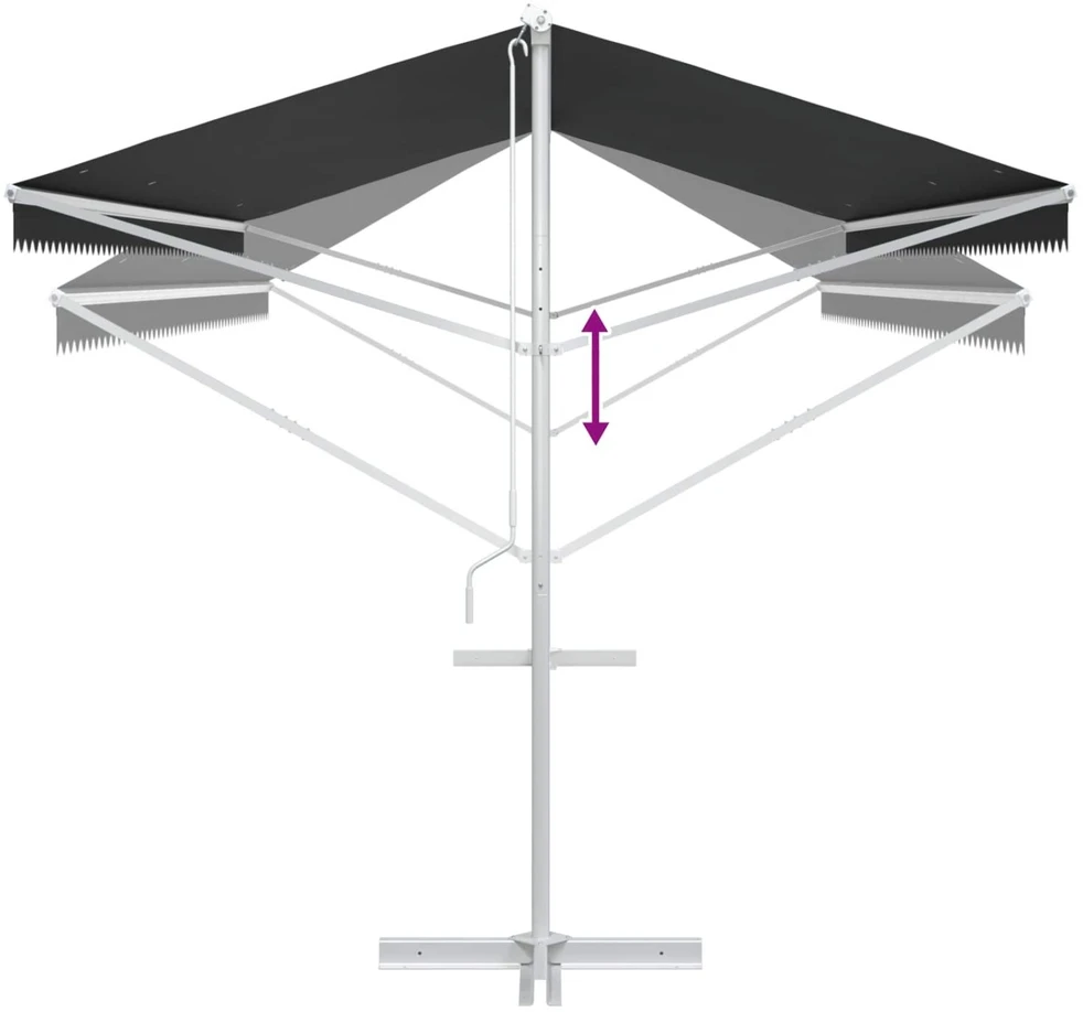 Atvira markizė 6 x 3 m Poliesteris Antracito