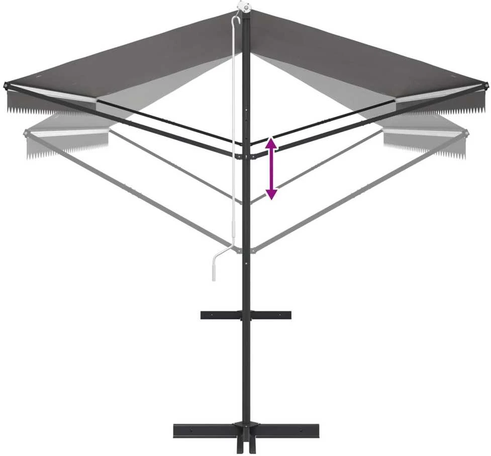 Atvira markizė 5 x 3 m Poliesteris Pilka