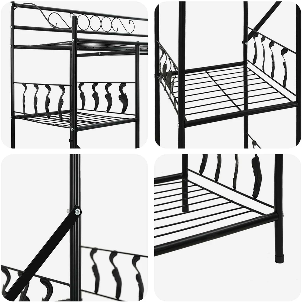 Atvira spinta Juoda 101 x 43 x 188 cm Plienas