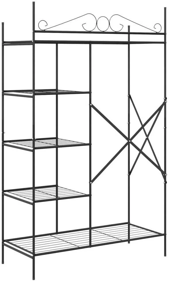 Atvira spinta su lentyna Juoda 104,5 x 45 x 172 cm Plienas