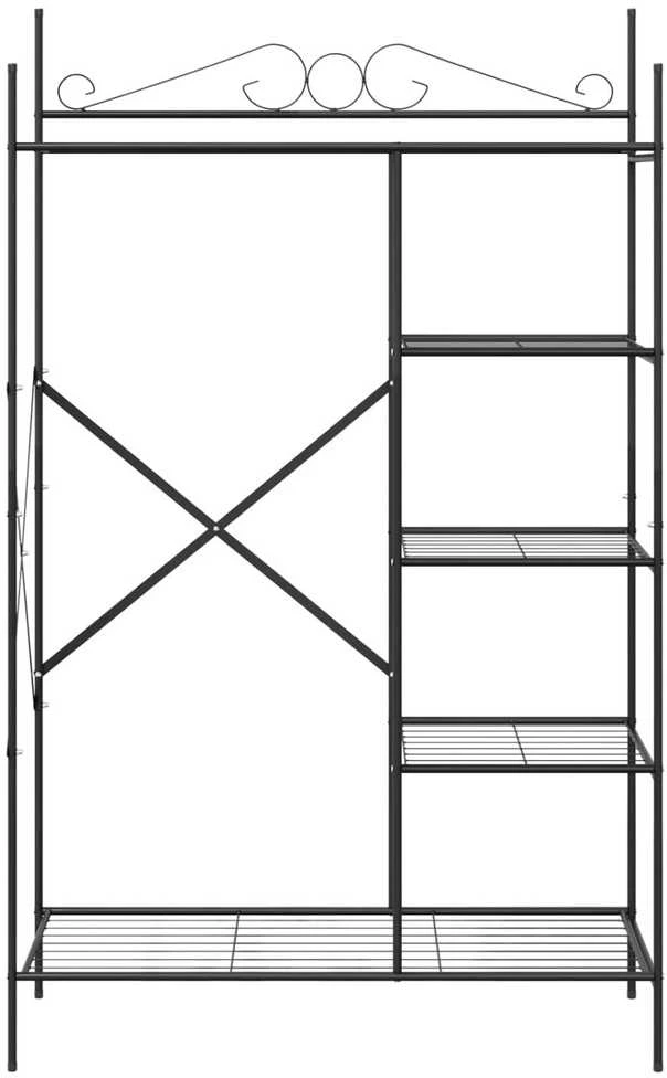 Atvira spinta su lentyna Juoda 104,5 x 45 x 172 cm Plienas