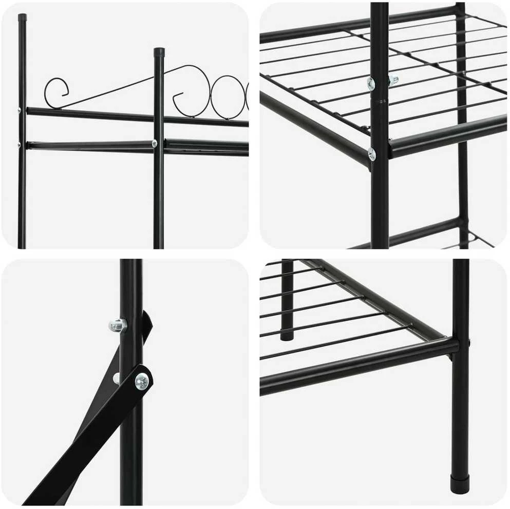Atvira spinta su lentyna Juoda 104,5 x 45 x 172 cm Plienas