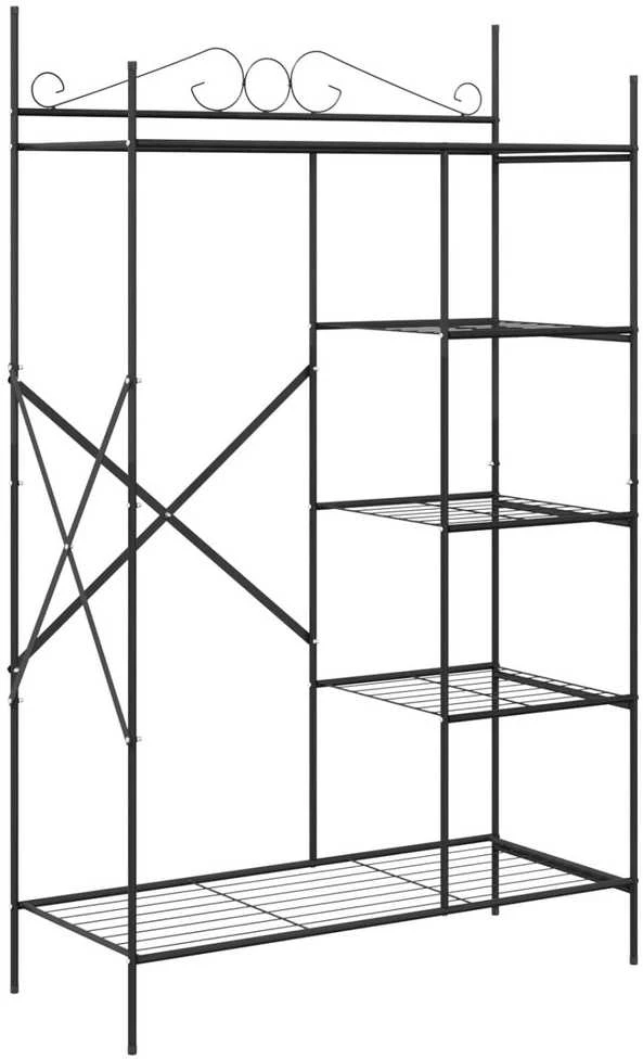 Atvira spinta su lentyna Juoda 104,5 x 45 x 172 cm Plienas