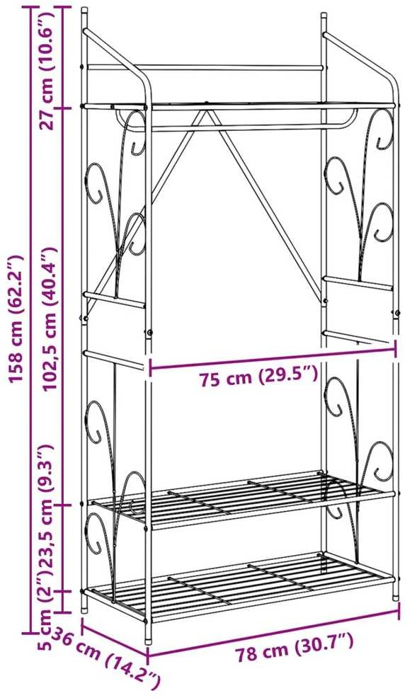 Atvira spinta Paprastas 78 x 36 x 158 cm