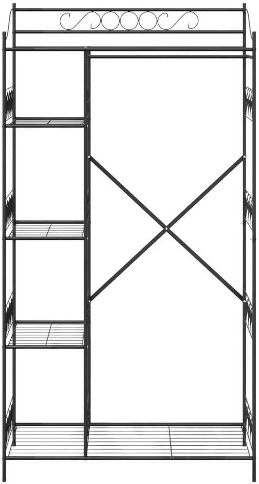 Atvira spinta Juoda 101 x 43 x 188 cm Plienas