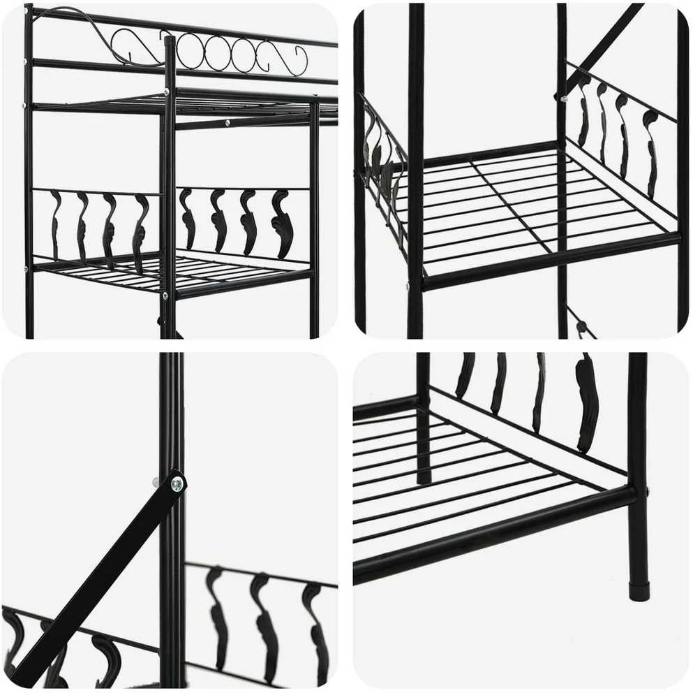 Atvira spinta Juoda 101 x 43 x 188 cm Plienas