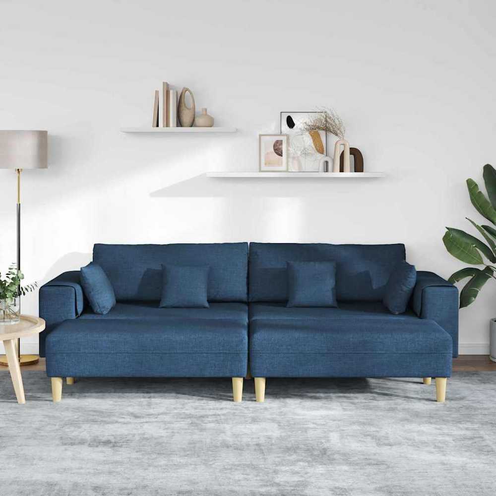 Sofa 3 vnt. Mėlyna audinys