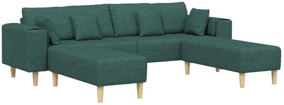 Sofa 3 vnt. Tamsiai žalia audinys