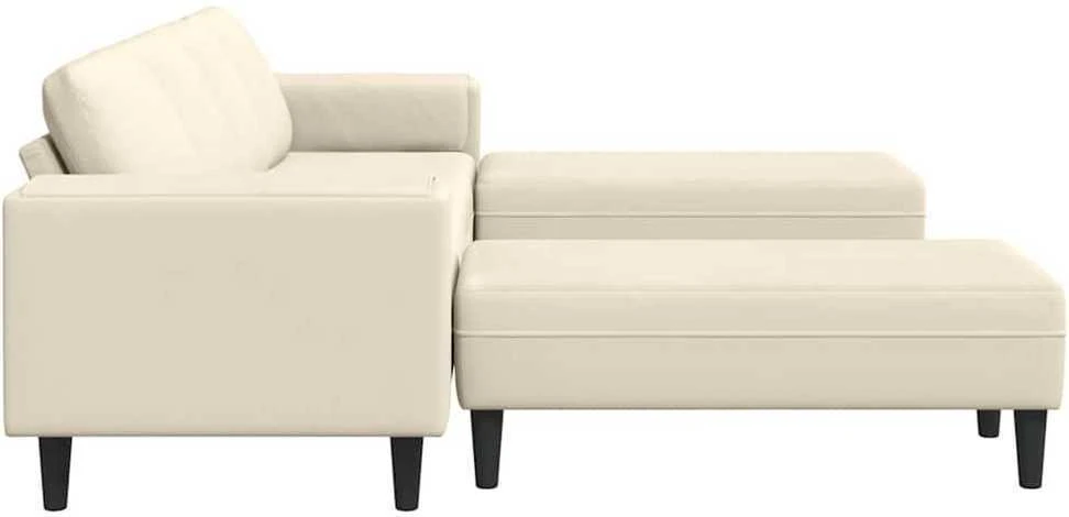 Sofa Kreminė 250 x 188 x 76 cm Kordūrinis audinys
