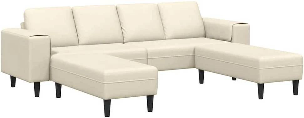 Sofa Kreminė 250 x 188 x 76 cm Kordūrinis audinys