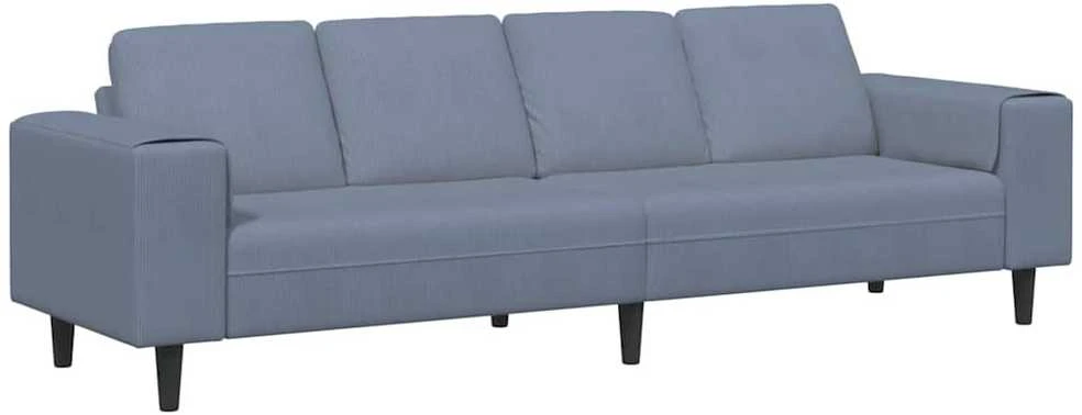 Sofa Mėlyna 250 x 77 x 76 cm Kordūrinis audinys