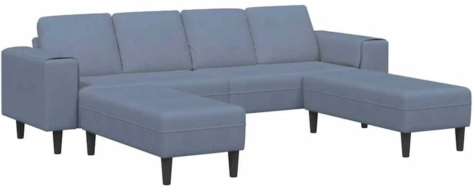 Sofa Mėlyna 250 x 188 x 76 cm Kordūrinis audinys