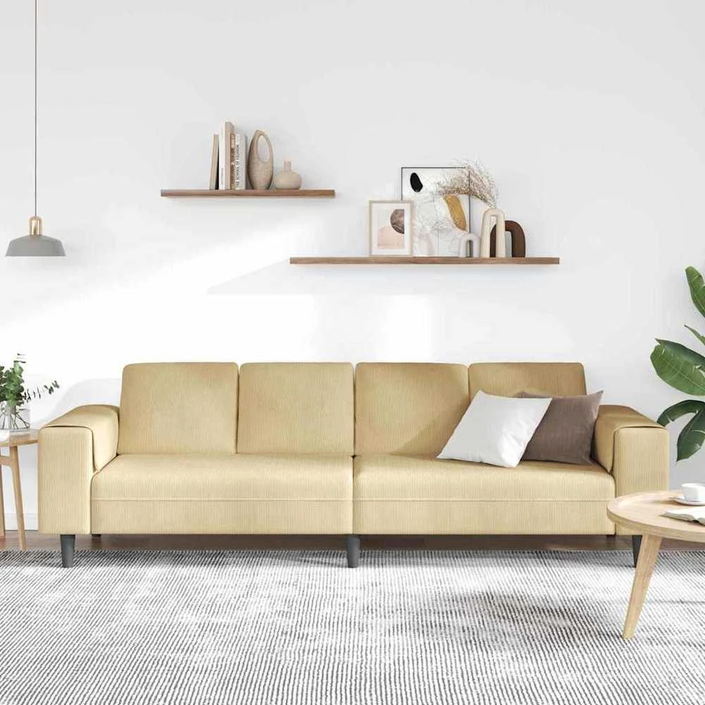 Sofa Pilkai žalia 250 x 77 x 76 cm Kordūrinis audinys