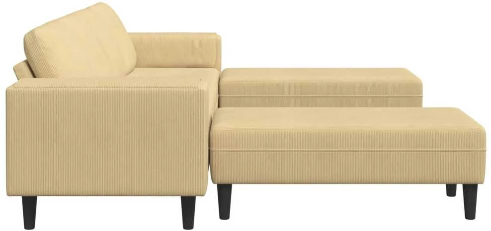 Sofa Pilkai žalia 250 x 188 x 76 cm Kordūrinis audinys