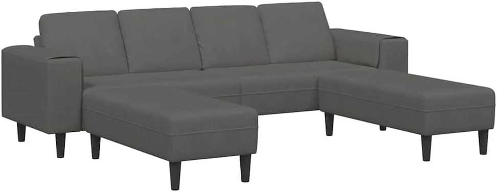 Sofa Tamsiai pilka 250 x 188 x 76 cm Kordūrinis audinys