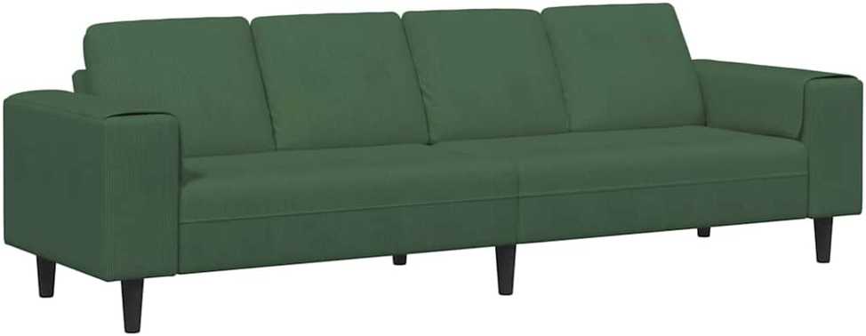 Sofa Tamsiai žalia 250 x 77 x 76 cm Kordūrinis audinys