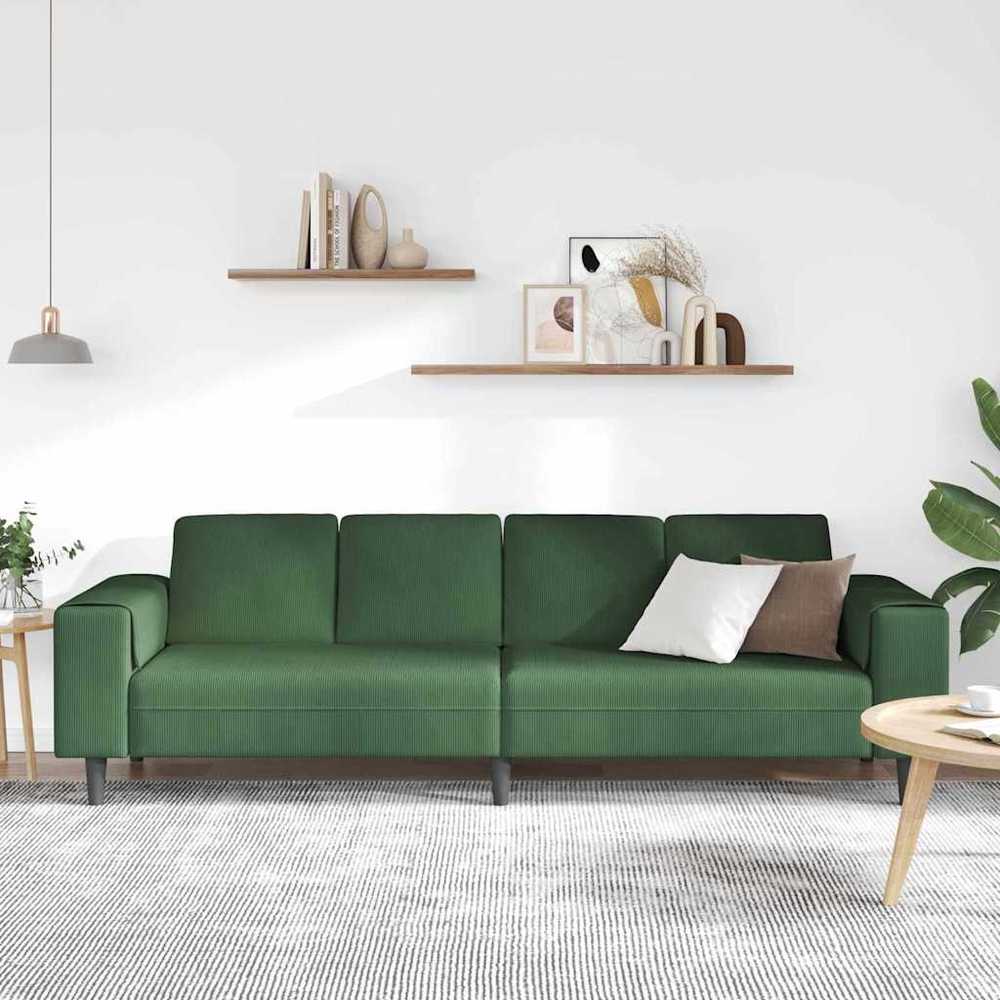 Sofa Tamsiai žalia 250 x 77 x 76 cm Kordūrinis audinys