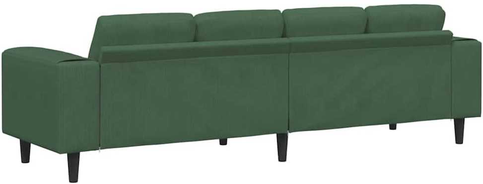 Sofa Tamsiai žalia 250 x 77 x 76 cm Kordūrinis audinys