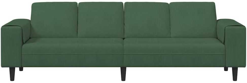 Sofa Tamsiai žalia 250 x 77 x 76 cm Kordūrinis audinys