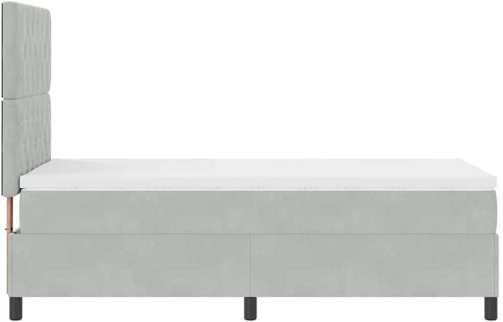 LED Čiužinio Lova Šviesiai pilka 90 x 190 cm audinys