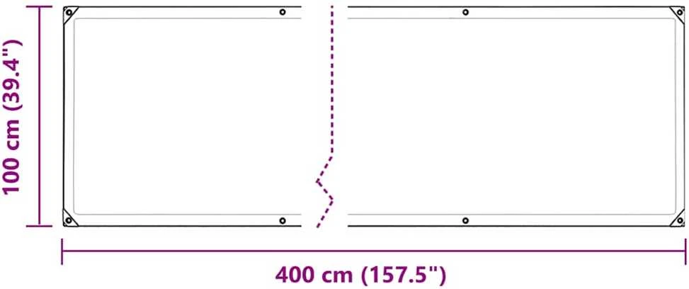 augalų danga su ąselėmis 1x4 m PVC