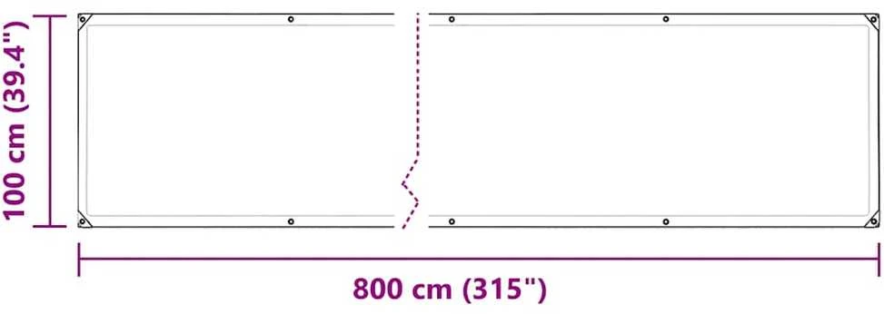 augalų danga su ąselėmis 1x8 m PVC