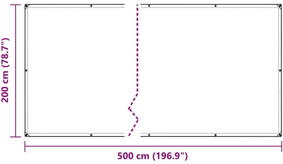 augalų danga su ąselėmis 2x5 m PVC