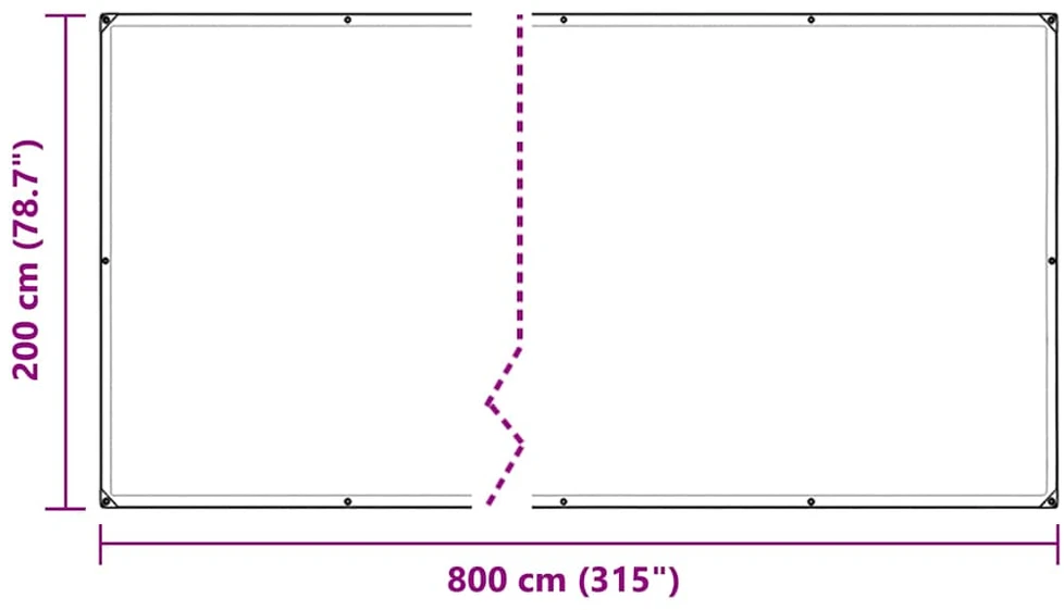 augalų danga su ąselėmis 2x8 m PVC