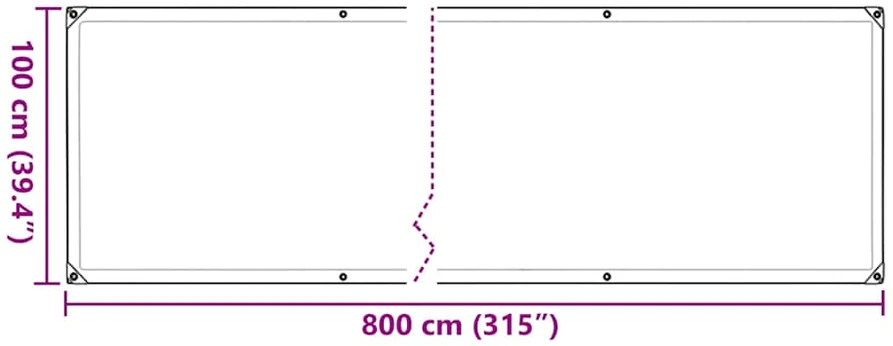 Augalų danga su kilpelėmis, 1x8 m, polietilenas
