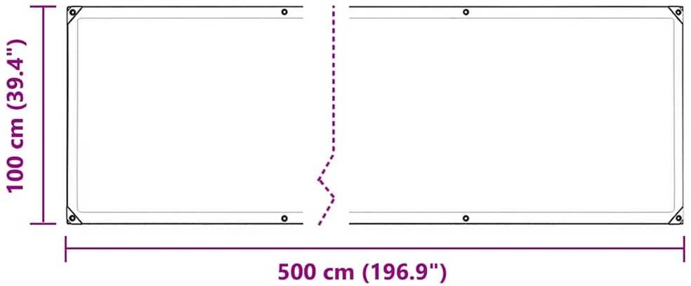 augalų dangtis su kilpomis 1x5 m PVC