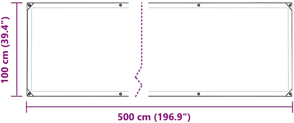 augalų dangtis su kilpomis 1x5 m PVC
