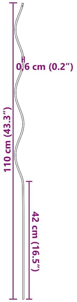Augalų parama 50 vnt. Žalia 110 x 0.6 x 0.6 cm Plienas