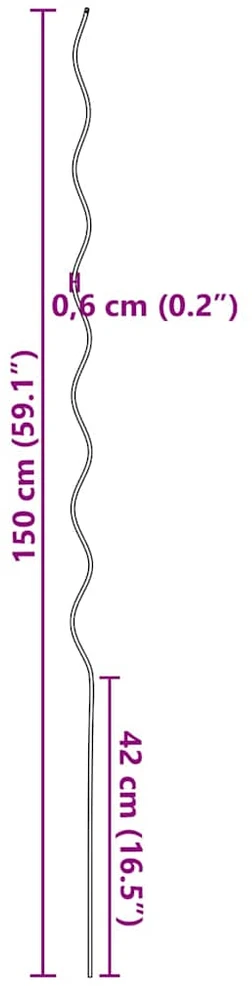 Augalų parama 50 vnt. Žalia 150 x 0,6 x 0,6 cm Plienas