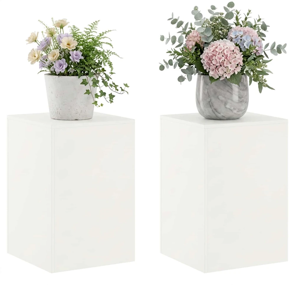 Augalų stovas 2 pcs Balta 40 x 40 x 60 cm Plienas