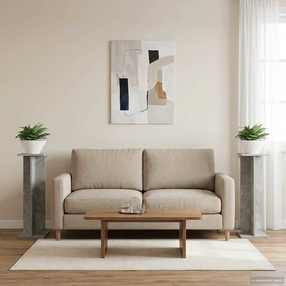 Augalų stovas 2 vnt. Betono pilka 25 x 25,5 x 80,5 cm