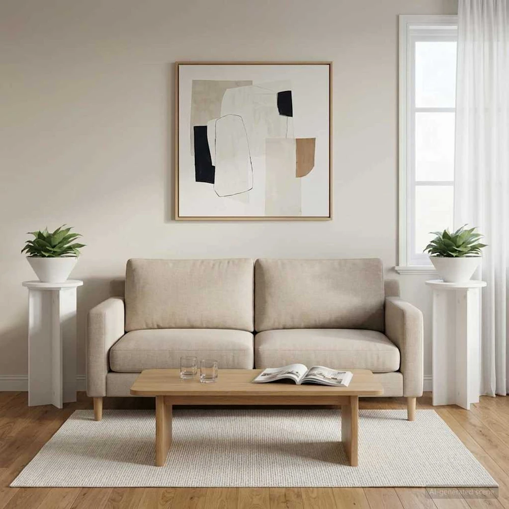 Augalų stovas 2 vnt. Balta Ø29,5 x 60 cm Apdirbta mediena