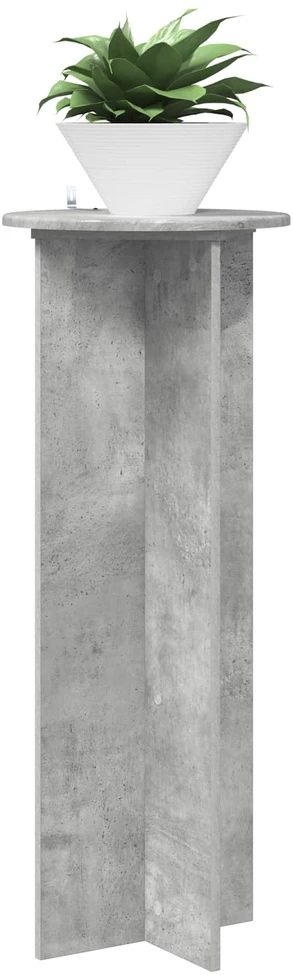 Augalų stovas 2 vnt. Betono pilka Ø40 x 100 cm Apdirbta mediena