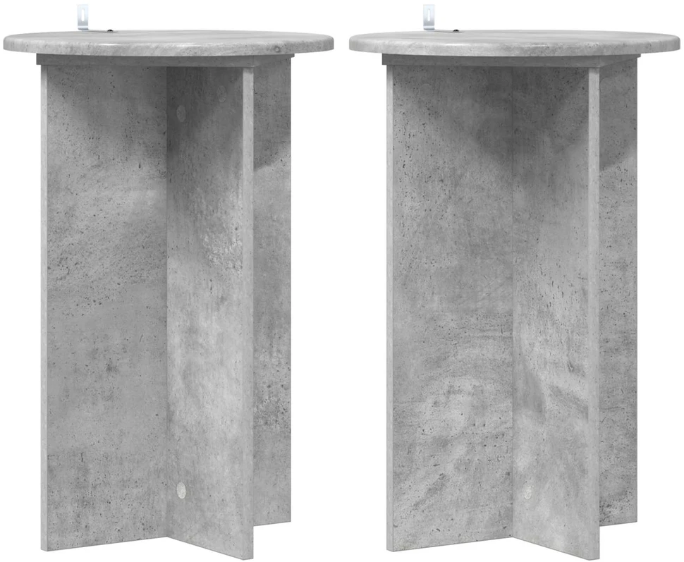 Augalų stovas 2 vnt. Betono pilka Ø40 x 60 cm Apdirbta mediena