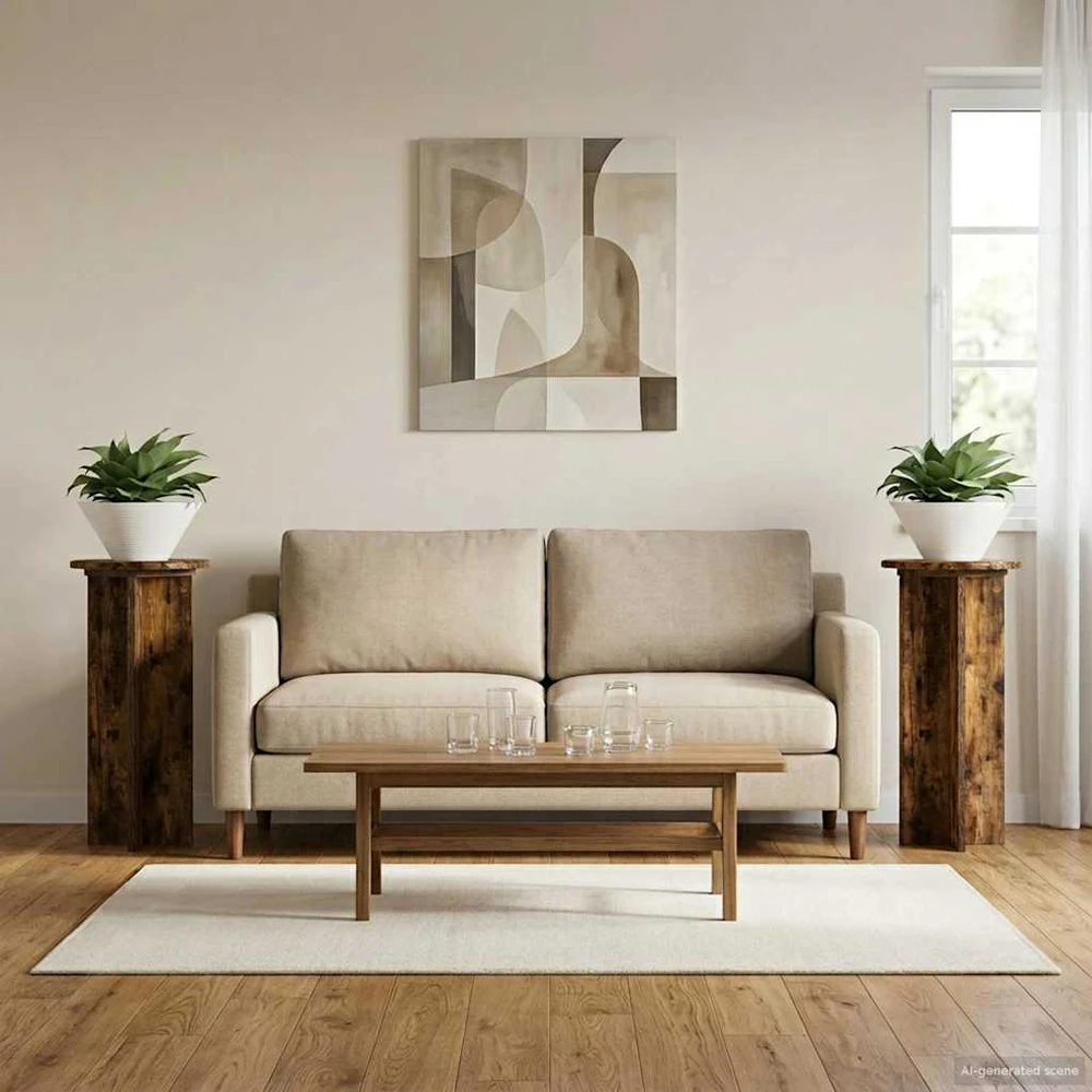 Augalų stovas 2 vnt. Dūminio ąžuolo 29,5 x 29,5 x 60 cm